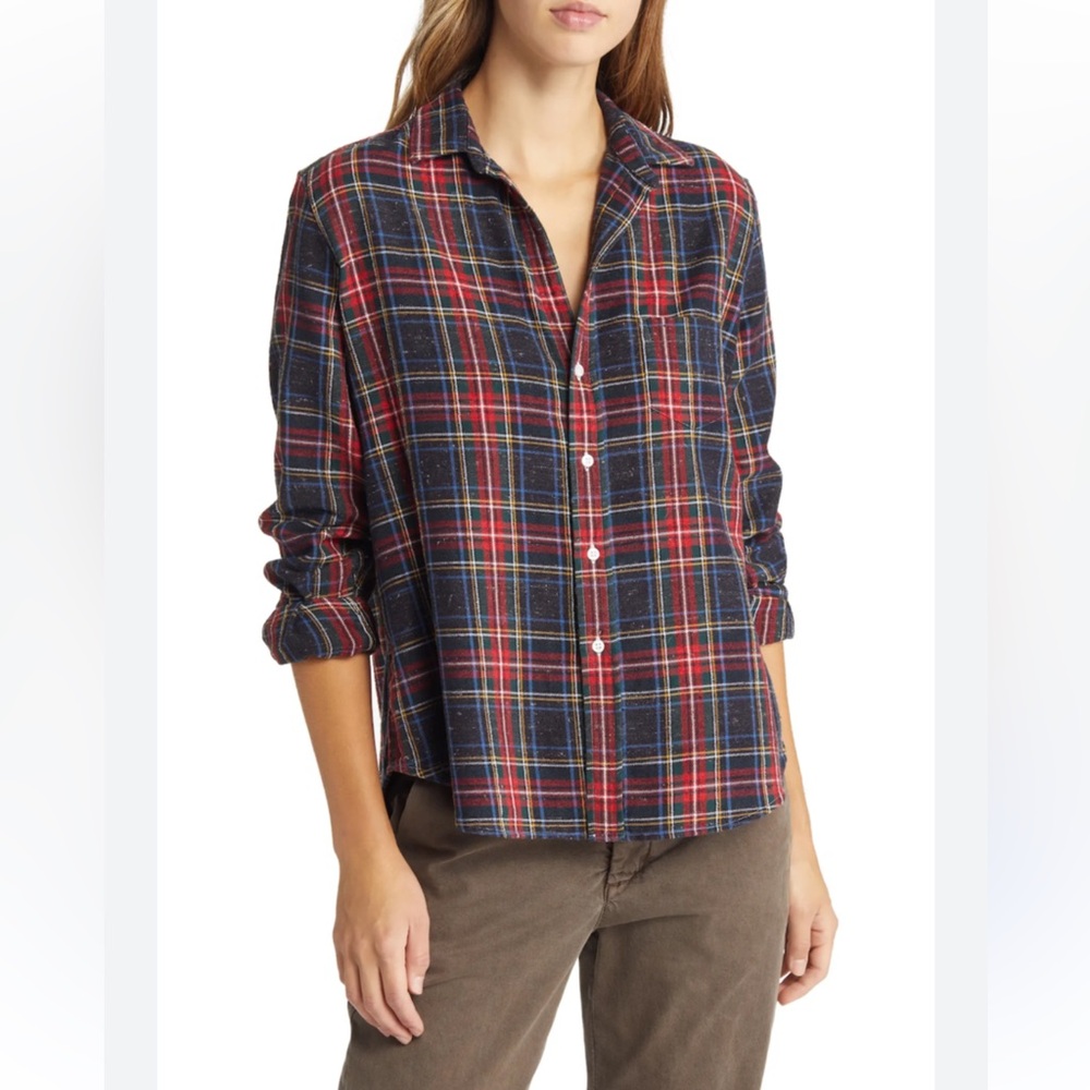 Frank & Eileen Barry Plaid Italian Cotton Flannel Button-Up Shirt Women’s Medium